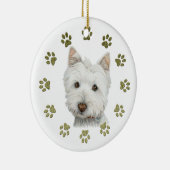 Cute Westie Dog Art en Paws Keramisch Ornament (Rechts)