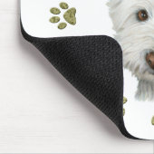 Cute Westie Dog Art en Paws Muismat (Hoek)