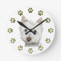 Cute Westie Dog Art en Paws