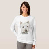 Cute Westie Dog Art Woman's T-Shirt (Voorkant volledig)