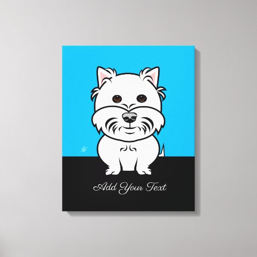 Cute Westie Dog Canvas Print (Voorkant)