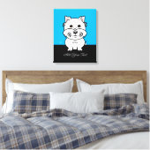 Cute Westie Dog Canvas Print (Insitu (Slaapkamer))