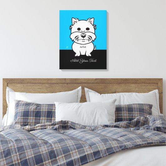 Cute Westie Dog Canvas Print (Insitu (Slaapkamer))