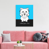 Cute Westie Dog Canvas Print (Insitu (Woonkamer))