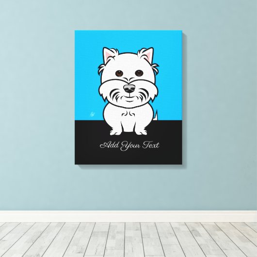 Cute Westie Dog Canvas Print (Insitu (Houten vloer))