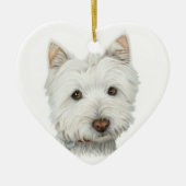 Cute Westie Dog Heart Ornament (Voorkant)