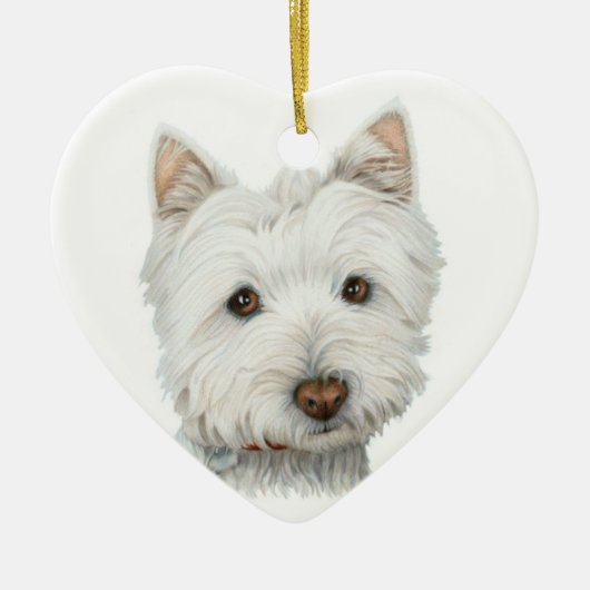 Cute Westie Dog Heart Ornament (Voorkant)