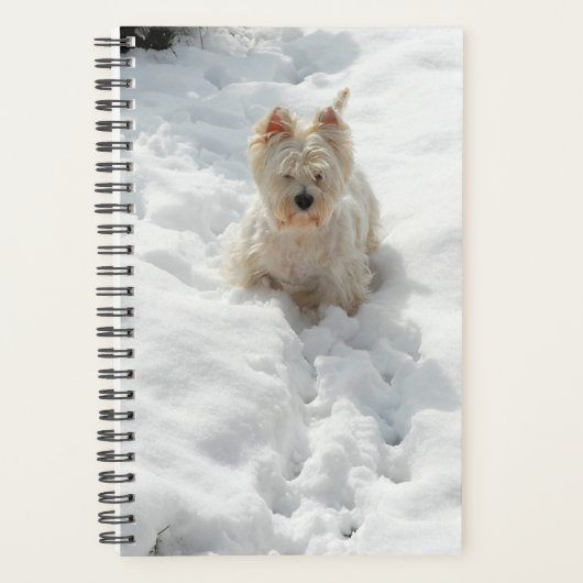 Cute Westie Dog in de sneeuwplank Planner (Voorkant)
