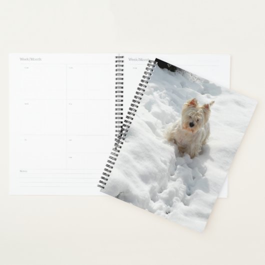 Cute Westie Dog in de sneeuwplank Planner (Display)