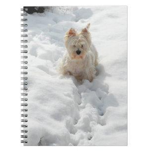 Cute Westie Dog in Sneeuwdagboek Notitieboek