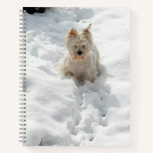 Cute Westie Dog in Sneeuwdagboek Notitieboek