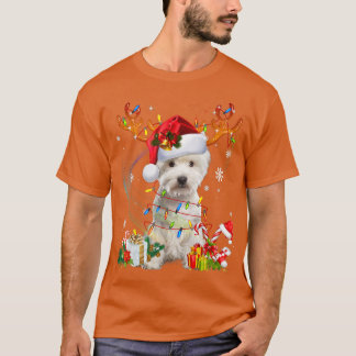 Cute Westie Dog licht de Santa Hat Sweater Xmas-bo T-shirt