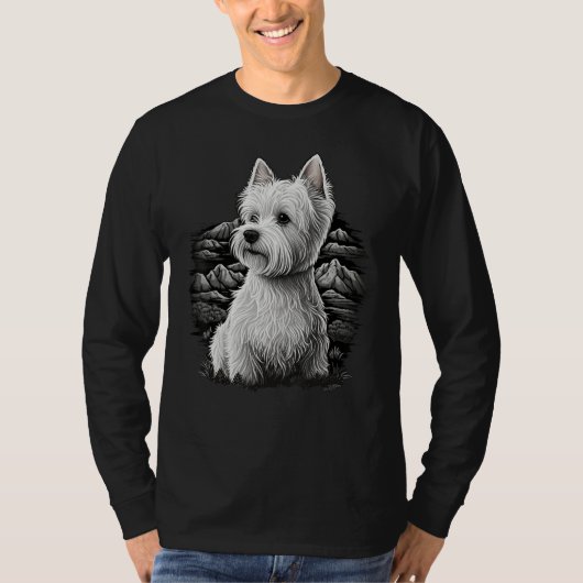 Cute Westie Dog on West Highland White Terrier Lov T-shirt (Voorkant)