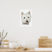 Cute Westie Dog Print (Keuken)