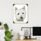 Cute Westie Dog Print (Thuiskantoor)