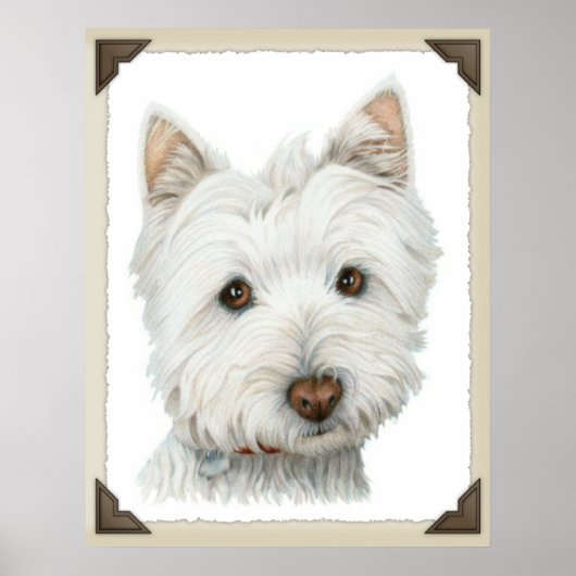 Cute Westie Dog Print (Voorkant)