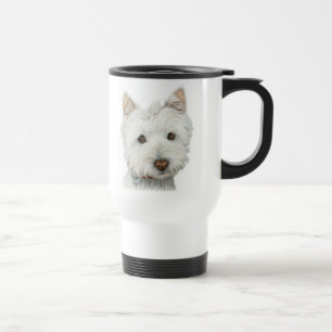 Cute Westie Dog Reisbeker