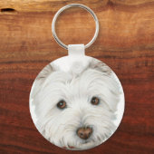 Cute Westie Dog Sleutelhanger (Voorkant)