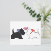 Cute Westie Dogs Art Briefkaart (Staand voorkant)
