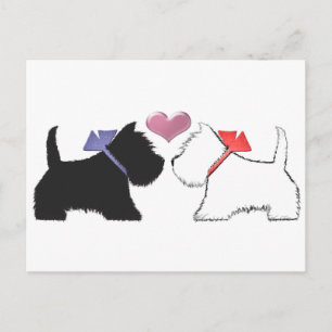 Cute Westie Dogs Art Briefkaart