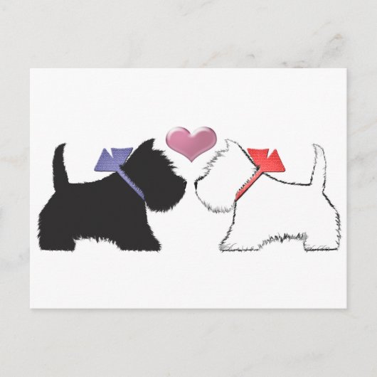 Cute Westie Dogs Art Briefkaart (Voorkant)