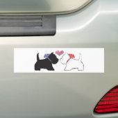 Cute Westie Dogs Art Bumpersticker (Op auto)