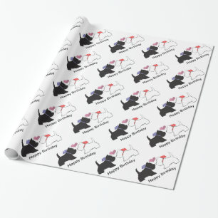 Cute Westie Dogs Art Cadeaupapier