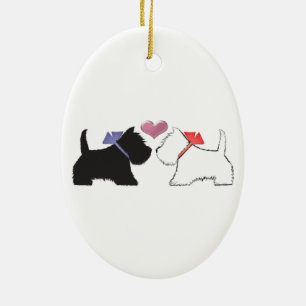 Cute Westie Dogs Art Keramisch Ornament