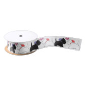 Cute Westie Dogs Art Ribbon Satijnen Lint (Spoel)