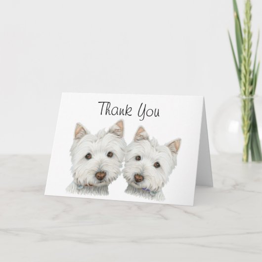 Cute Westie Dogs Bedankkaart (Voorkant)