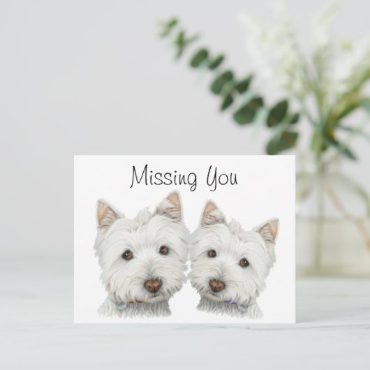 Cute Westie Dogs Briefkaart (Staand voorkant)