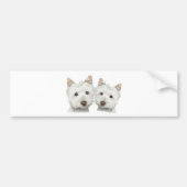 Cute Westie Dogs Bumpersticker (Voorkant)