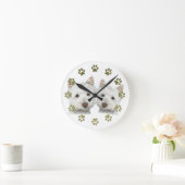Cute Westie Dogs Clock Ronde Klok (Huis)