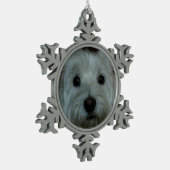 Cute Westie Face Snowflake Ornament (Links)