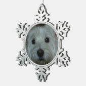 Cute Westie Face Snowflake Ornament (Rechts)