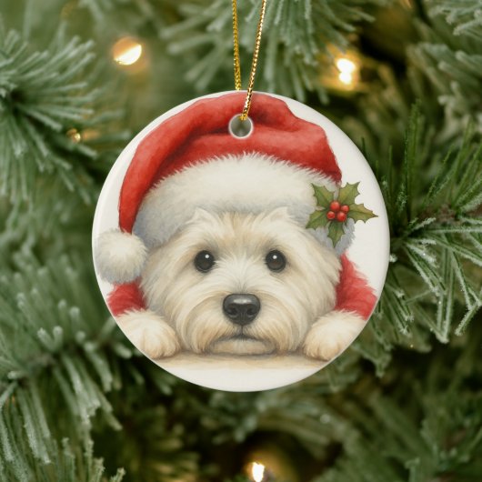 Cute Westie Keramisch Ornament (Boom)