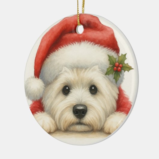 Cute Westie Keramisch Ornament (Links)