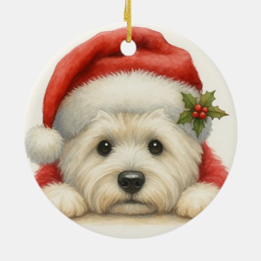 Cute Westie Keramisch Ornament (Achterkant)