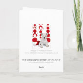 Cute Westie Pup Kerstmis Kaart (Achterkant)