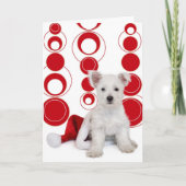 Cute Westie Pup Kerstmis Kaart (Voorkant)