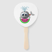 Cute Whale and Watermelon Handwaaier (Voorkant)