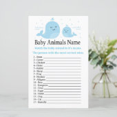 Cute Whale Baby Animals Name Game (Staand voorkant)