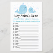 Cute Whale Baby Animals Name Game (Voorkant)