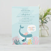 Cute Whale Baby shower Invitation Kaart (Staand voorkant)
