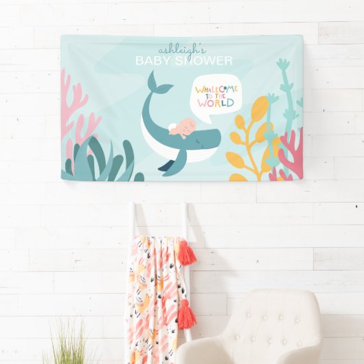 Cute Whale Baby shower Spandoek (Insitu)
