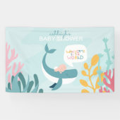 Cute Whale Baby shower Spandoek (Horizontaal)