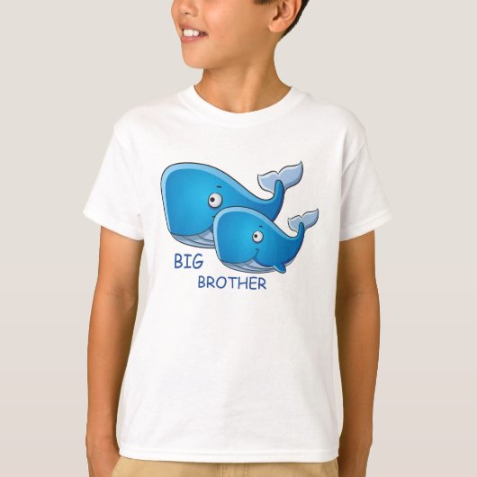 Cute Whale Big Brother Kinder Tshirt (Voorkant)