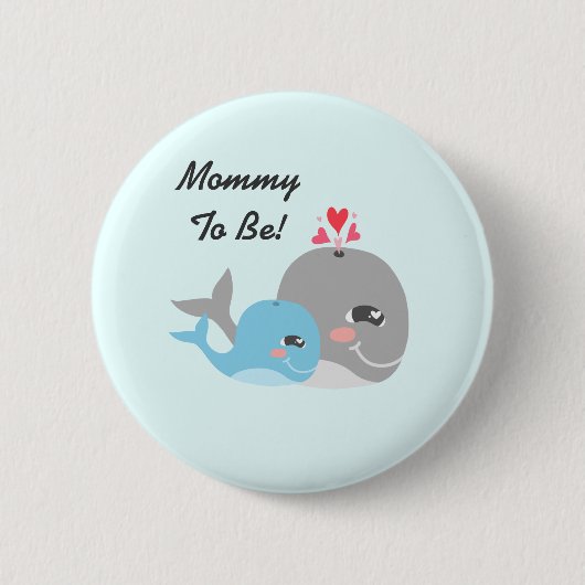 Cute Whale Boy Baby shower Ronde Button 5,7 Cm (Voorkant)