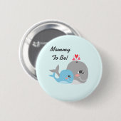 Cute Whale Boy Baby shower Ronde Button 5,7 Cm (Voorkant /achterkant)