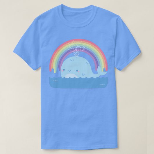 Cute Whale en Rainbow T-shirt (Design voorkant)